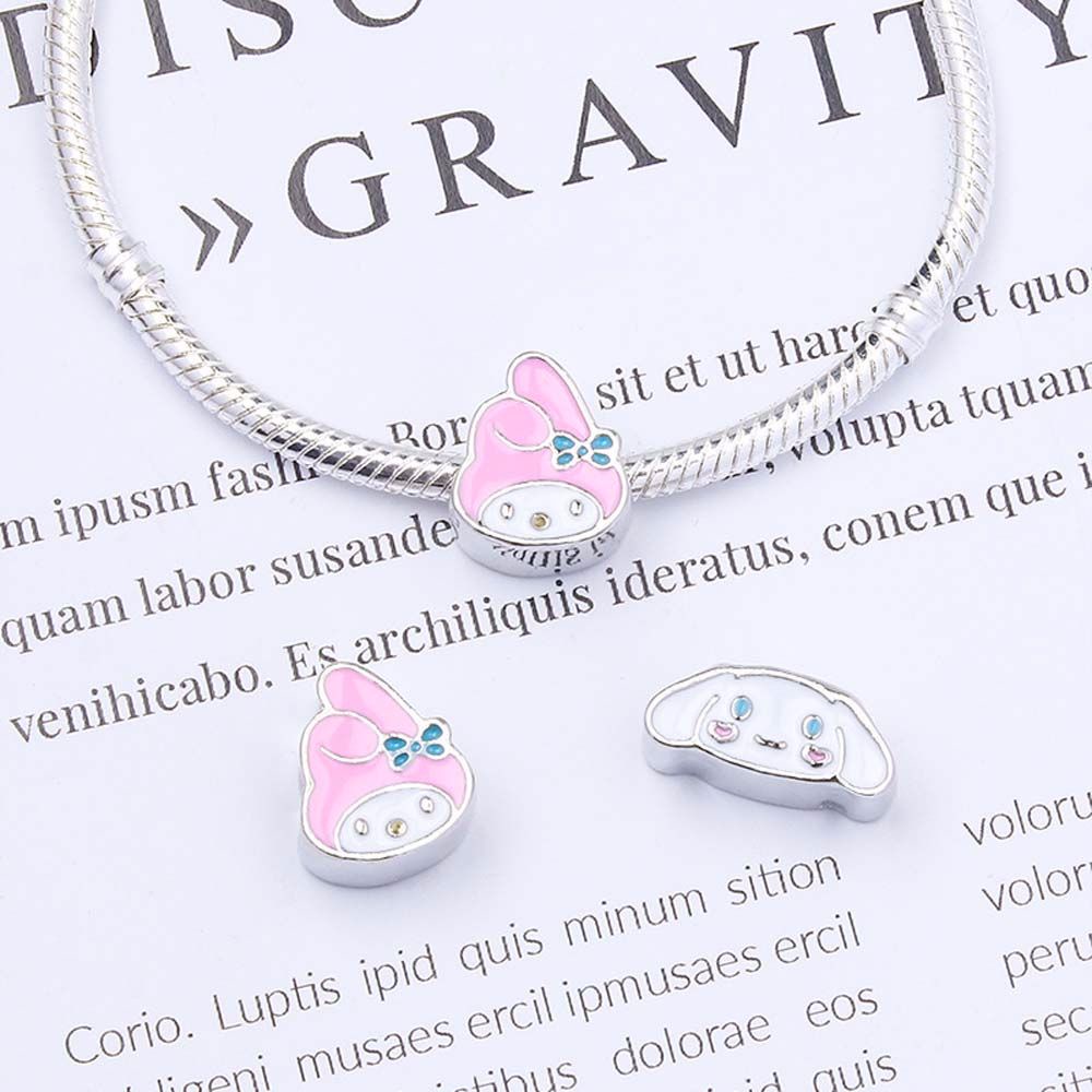 Vòng tay xỏ hạt charm hình Mymelody Kuromi Cinnamoroll dễ thương làm quà tặng sinh nhật cho bé