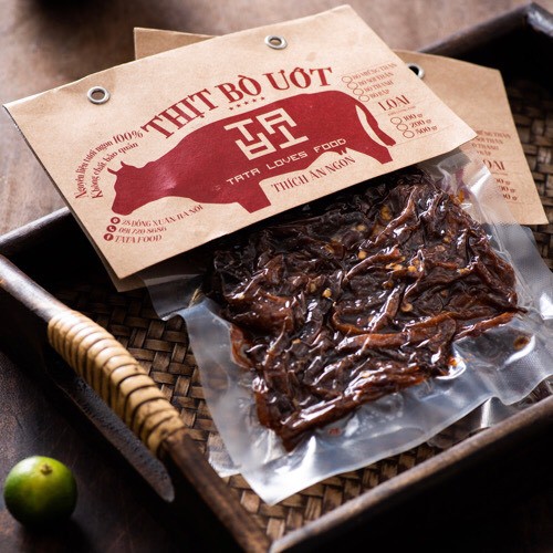 THỊT BÒ KHÔ ƯỚT TỎI - BÒ SỢI ƯỚT TỎI TATA Food loại đặc biệt Gói 200g | BigBuy360 - bigbuy360.vn