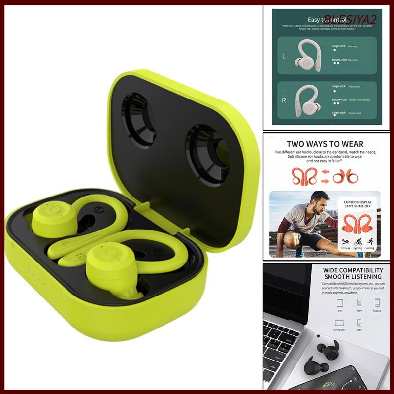Wireless Bluetooth Ear Hook Headphones with Mic for Sport Workout