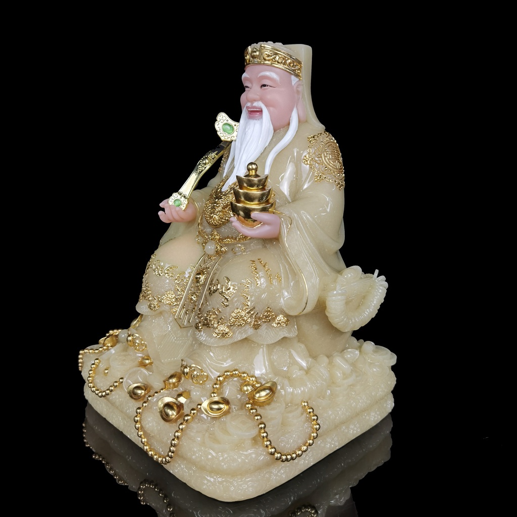 Bộ Thần Tài Thổ Địa Vàng Thạch Anh Bột Đá Cao Cấp mẫu mới cao 20cm-30cm-40cm - SIÊU THỊ PHẬT GIÁO SALA
