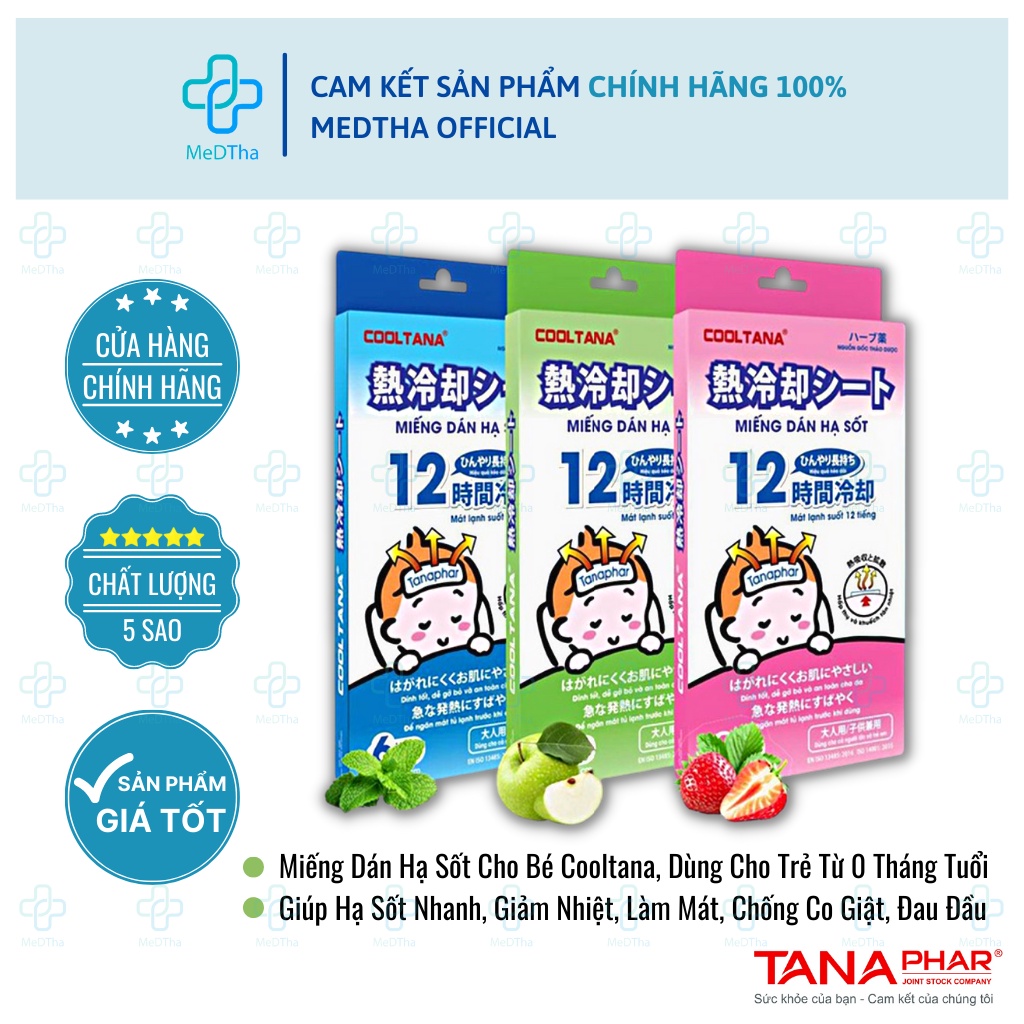 Miếng Dán Hạ Sốt Cho Bé Cooltana - Miếng Dán Hạ Sốt Cho Trẻ Sơ Sinh, Hỗ Trợ Giảm Sốt