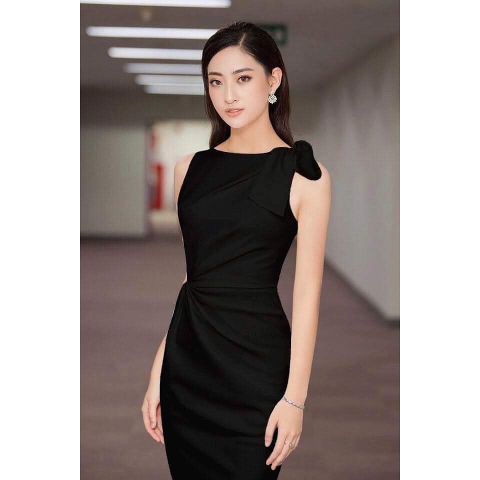 Đầm Dự Tiệc Ôm Body Cổ Thuyền Đính Nơ Vai Dễ Thương Nhún Eo Xếp Ly Alvin Store 2745 | BigBuy360 - bigbuy360.vn