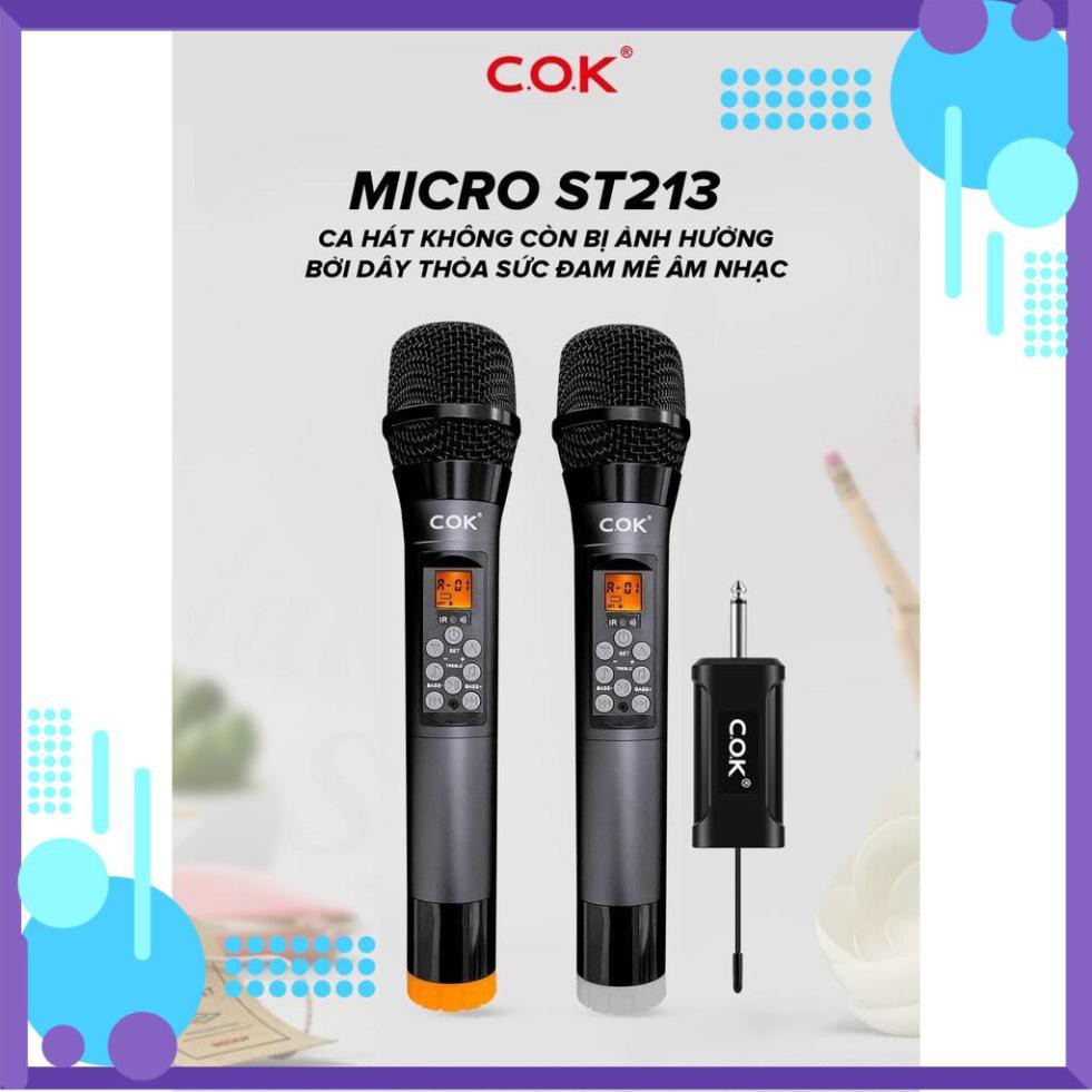 Micro không dây karaoke COK 213 - CHÍNH HÃNG -  Bảo hành 12 tháng - 1 đổi 1 trong vòng 7 ngày