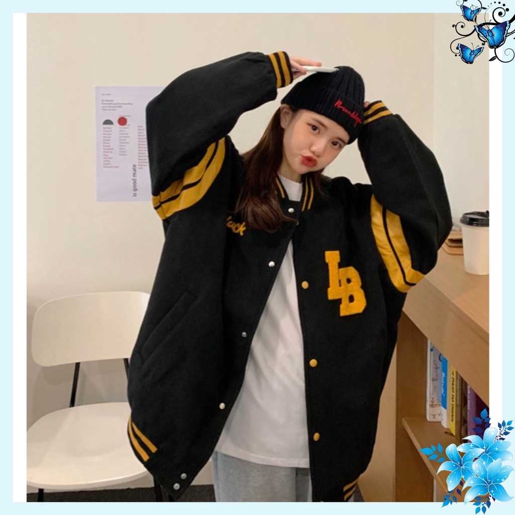 Áo khoác nỉ bomber nữ nam IB 93 from rộng