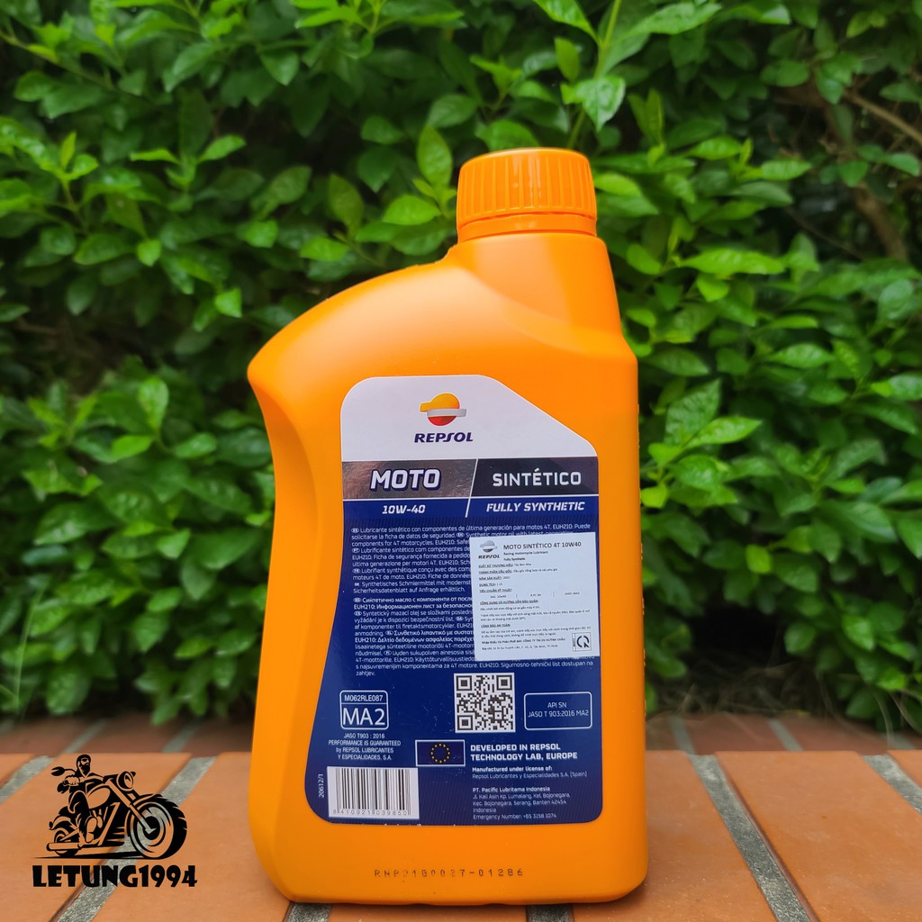 Nhớt Repsol Sintetico Fully Synthetic 10w40 Tổng hợp hoàn toàn chính hãng 100% 1 Lít