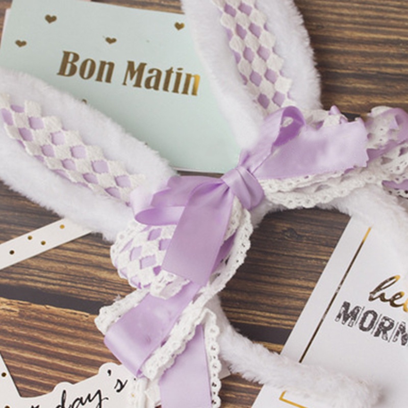 Băng Đô Tai Thỏ Bằng Lông Nhung Dễ Thương Xinh Xắn Dành Cho Nữ