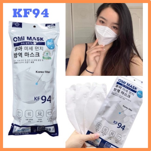 Khẩu trang y tế 4 lớp kf94 OMI MASK, khẩu trang 4d chống bụi mịn và kháng khuẩn thời trang Hàn Quốc