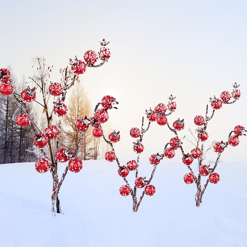 1/3 Nhánh quả mọng nhân tạo xinh xắn dùng để trang trí