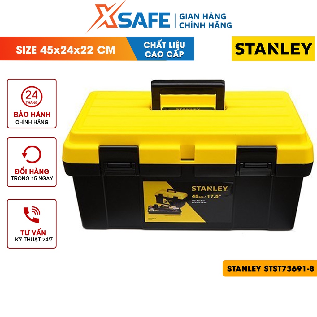 Hộp dụng cụ STANLEY STST73691-8 17,5 inch Hộp cầm tay mỏng không thấm nước, thùng nhẹ