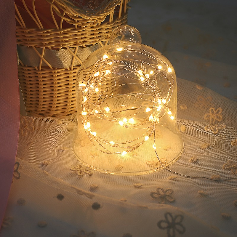 Dây Đèn LED Bằng Đồng 1M / 2M Mini Chống Thấm Nước Trang Trí Tiệc Cưới / Giáng Sinh