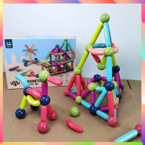Bộ đồ chơi xếp hình nam châm cho bé, ghép hình nam châm, chất liệu nhựa nguyên sinh ABS cao cấp