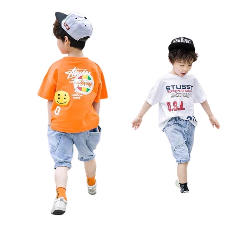 Bộ Cộc tay bé trai 12-38kg❤️Hàng quảng châu Cao Cấp ❤️ Quần jean ngố -Áo cotton 4 chiều