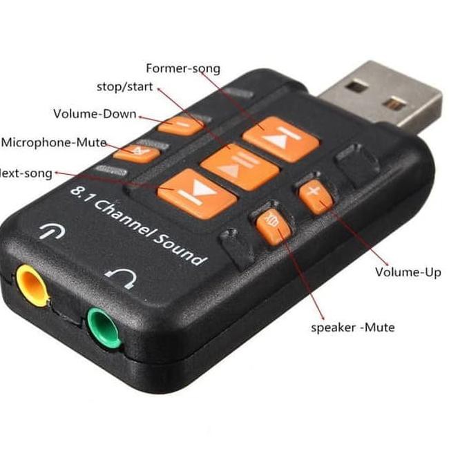 Đầu Chuyển Đổi Thẻ Âm Thanh Usb 8.1 Kênh 3d Audio Mic 3.5mm