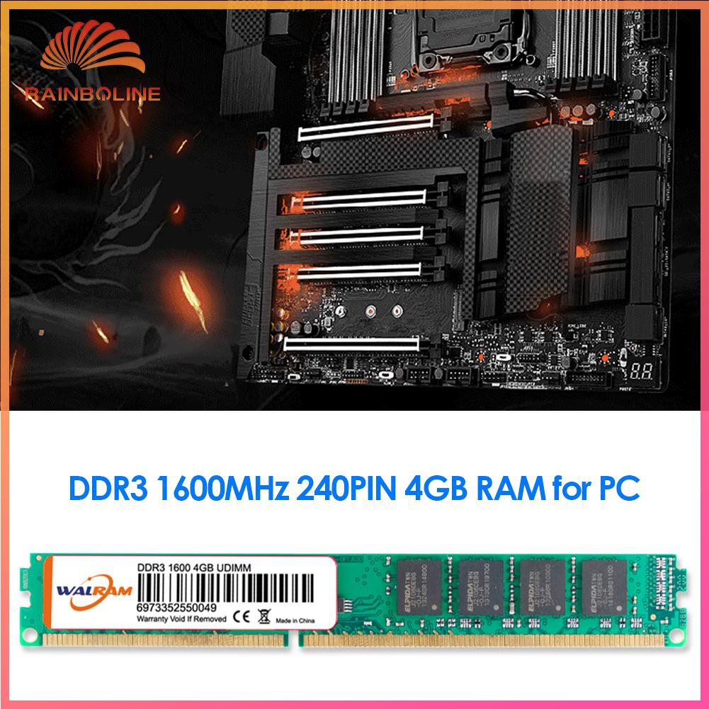 Mô Đun Bộ Nhớ Ram Pc3-12800 240 Pin 4gb Ddr3 1600mhz Ddriii Cho Máy Tính Bàn | BigBuy360 - bigbuy360.vn
