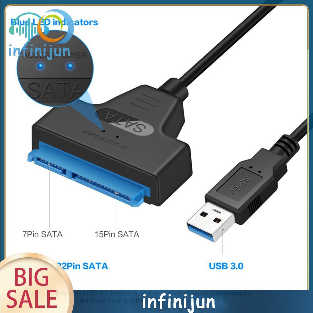 Dây cáp chuyển đổi USB 3.0 sang SATA 7 + 15 chân chuyên dụng dành cho ổ đĩa cứng SSD HDD SATA 2.5 inch