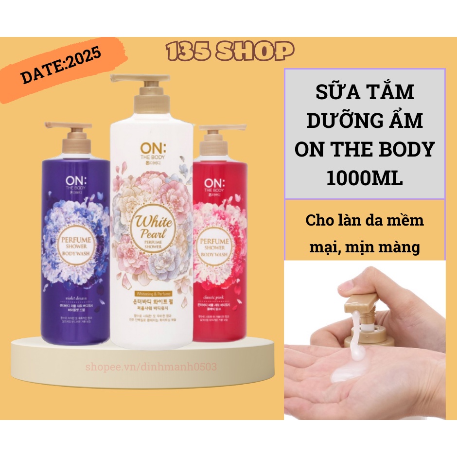 Sữa Tắm Dưỡng Ẩm, Dưỡng Da Hương Nước Hoa Hàn Quốc On: The Body Classic Pink – Violet Dream – Whitening & Perfume 1000ml