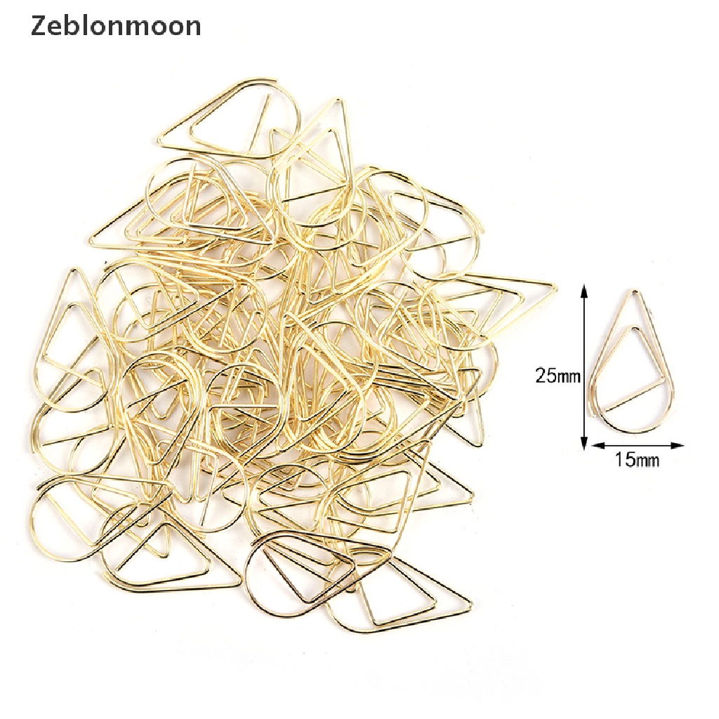 Set 50 Kẹp Giấy Kim Loại Hình Giọt Nước Dễ Thương