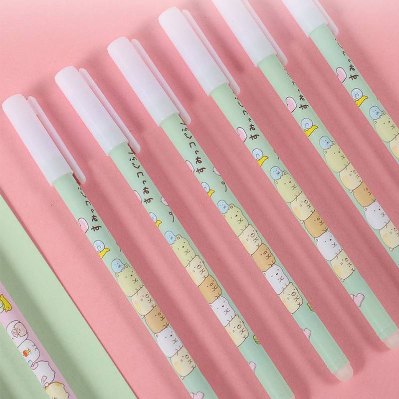 BÚT BI MA THUẬT , VIẾT XONG XÓA ĐƯỢC 3Pcs/Set Cute SUMIKKO GURASHI Gel Pen Erasable Pen Kawaii animal Neutral Pen 0.5mm Black Blue Ink Pen For Kids Gifts School Office Stationery Supplies