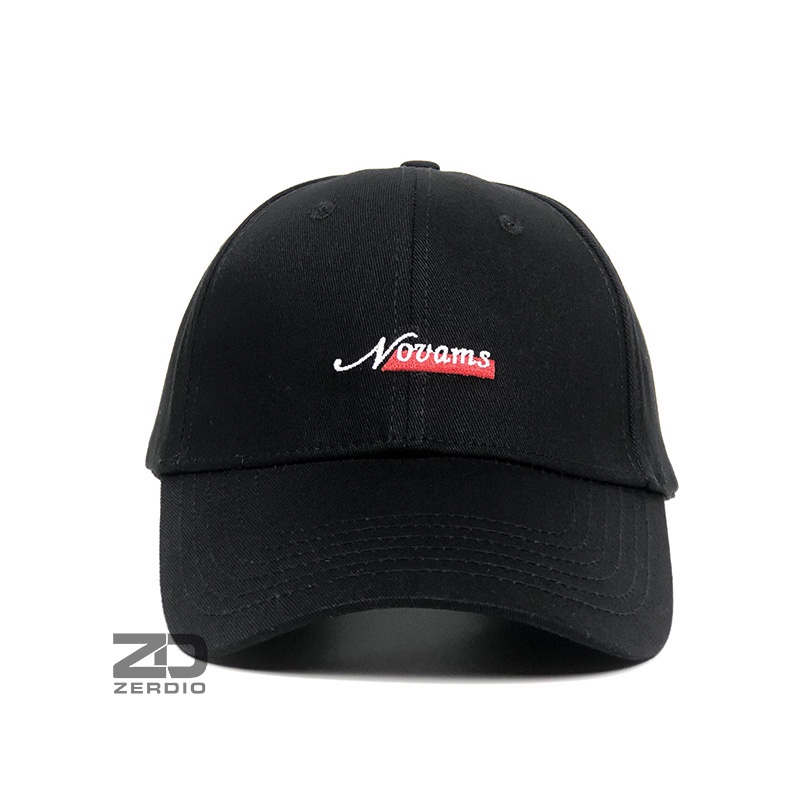 Nón kết, mũ lưỡi trai nam, nữ Novams màu đen, hồng chất liệu cotton dày dặn