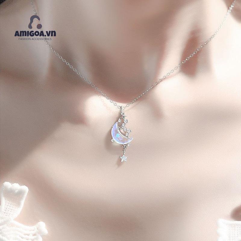 ✨✨Vòng cổ Hợp Kim Hình Mặt Trăng Và Ngôi Sao Đính Đá Thời Trang Cho Nữ