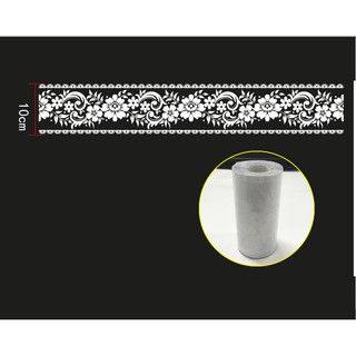 10m x 10cm dán viền tường trang trí - REN HOA HỒNG TRẮNG