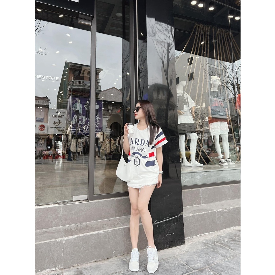 ÁO PULL TRẮNG HỌA TIẾT XANH PRA.DA