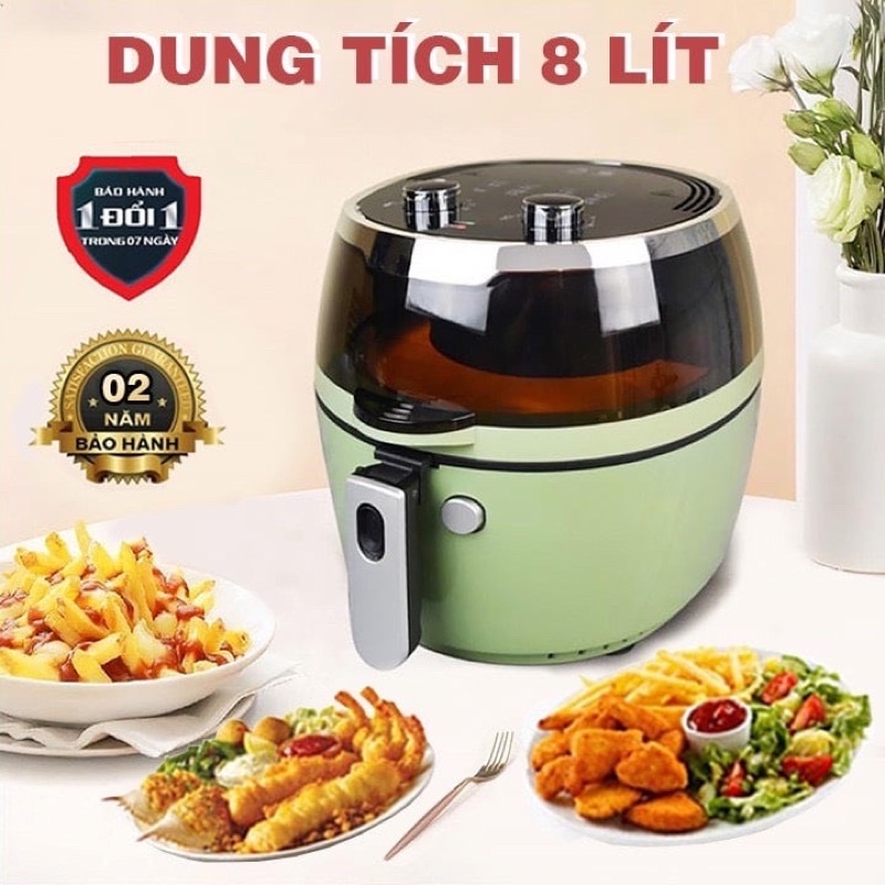 NỒI CHIÊN KHÔNG DẦU NINE SHIELD NHẬT CÓ TAY ĐẢO 8 Lít