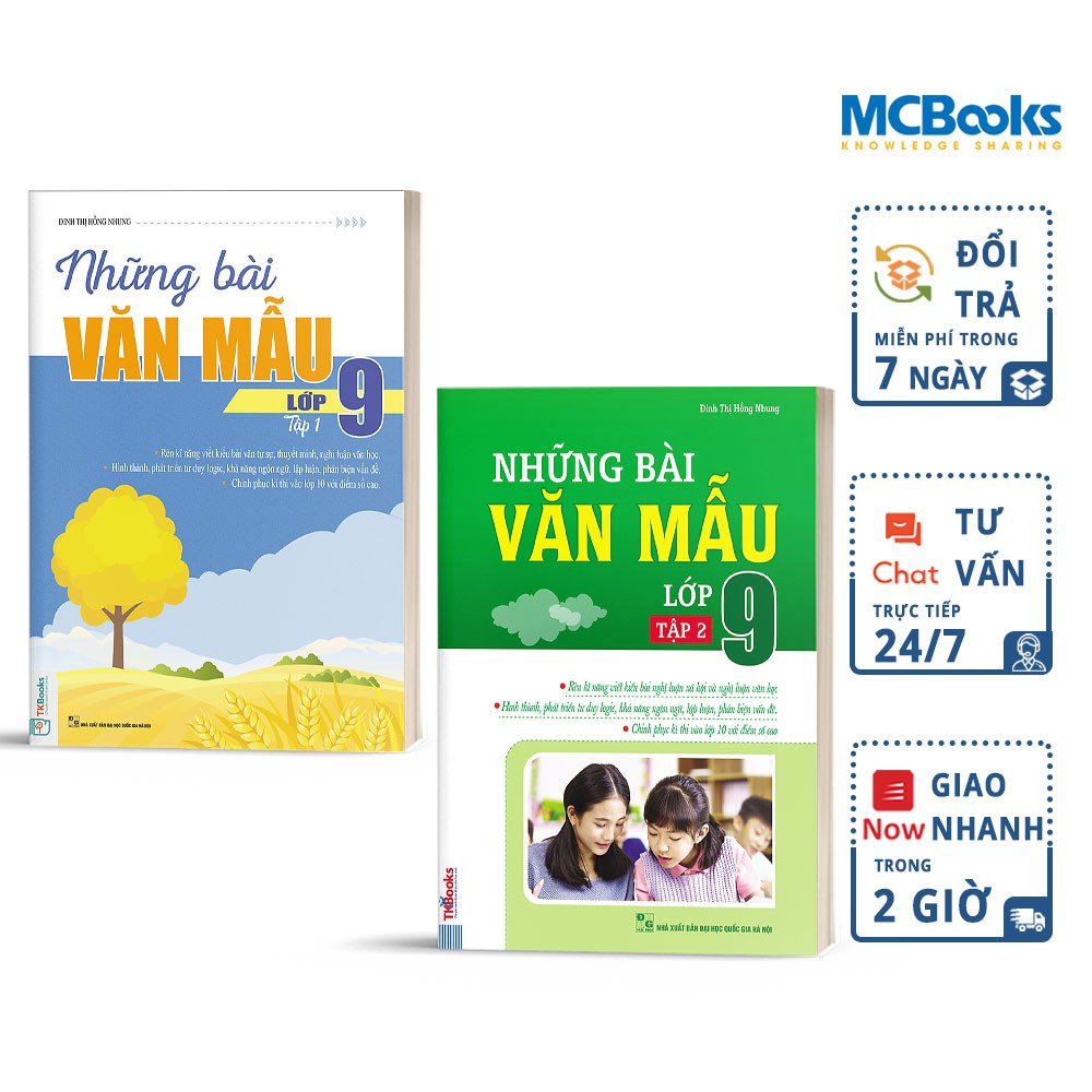 Sách - Combo Những Bài Văn Mẫu Lớp 9 (Tập 1 + 2)