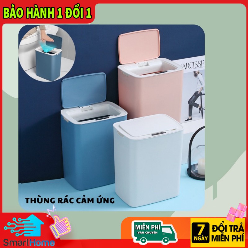 Thùng Rác Cảm Ứng Thông Minh Có Nắp Đóng Mở Tự Động Thùng Rác Cao Cấp (16L &amp; 14L) Loại Cắm Sạc Hiện Đại(HNS2)