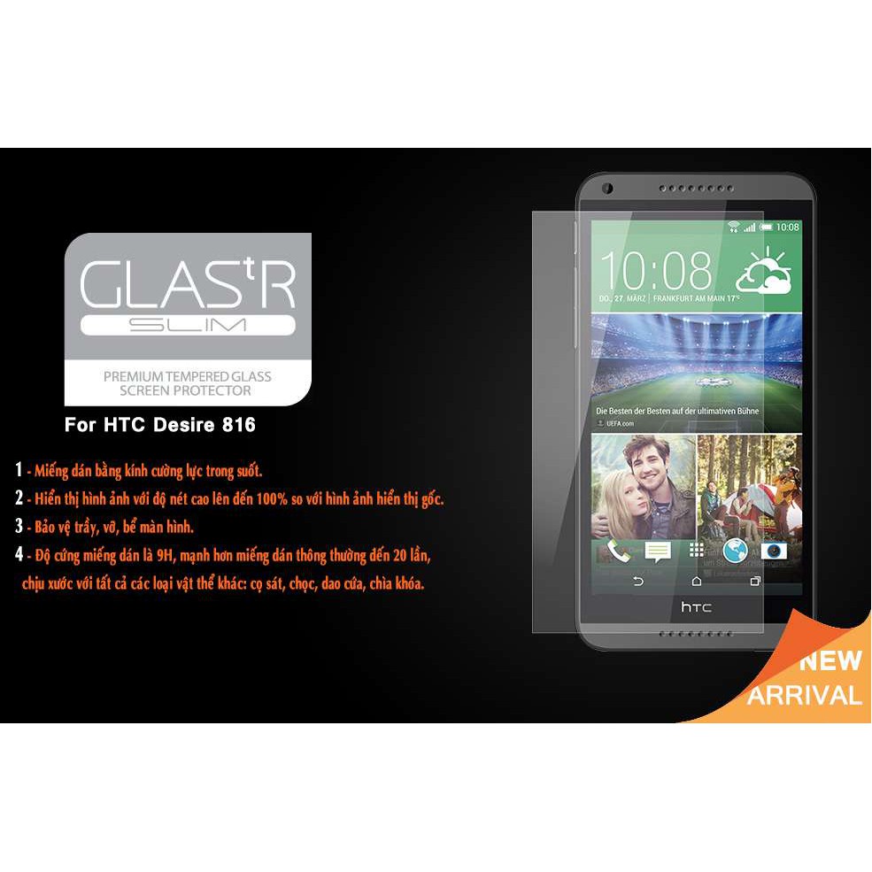 BỘ 3 KÍNH CƯỜNG LỰC GLASS - HTC 816 / HTC 820