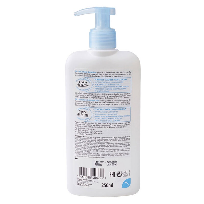 Dung Dịch Vệ Sinh Corine de Farme Cho Da Nhạy Cảm 250ml