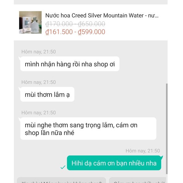 TVNH - Nước hoa Creed Silver Mountain Water - nước hoa nam cao cấp, niche