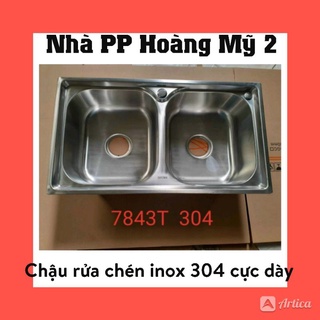 Chậu rửa chén đôi INOX 304 - chuẩn inox 304 cực dày