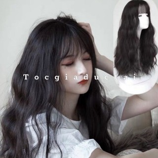Tóc giả nữ cả đầu / Tóc giả nguyên đầu đuôi xoăn sóng xù dài 45cm kèm ảnh thật