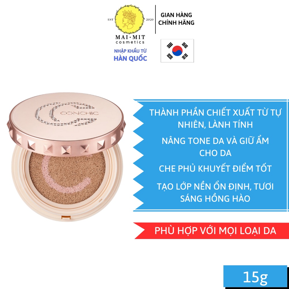 Phấn nước Tonymoly Conchic giúp dưỡng ẩm, che phủ khuyết điểm, nâng tone da | BigBuy360 - bigbuy360.vn