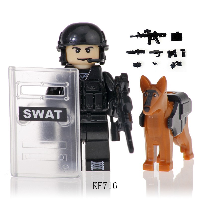 Mô hình đồ chơi lắp ghép lego thiết kế lính đặc nhiệm có vũ khí cho bé