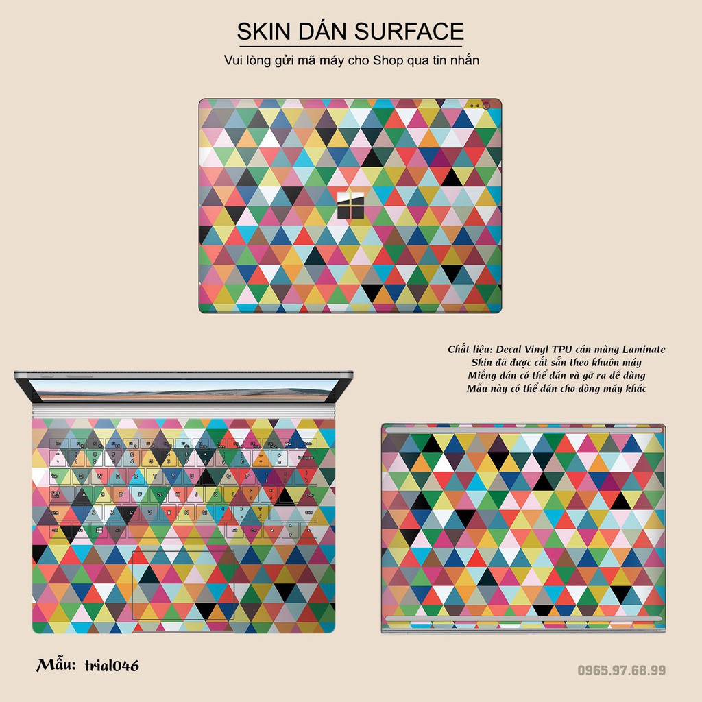 Skin dán Surface in hình Đa giác bộ 8 (inbox mã máy cho Shop)