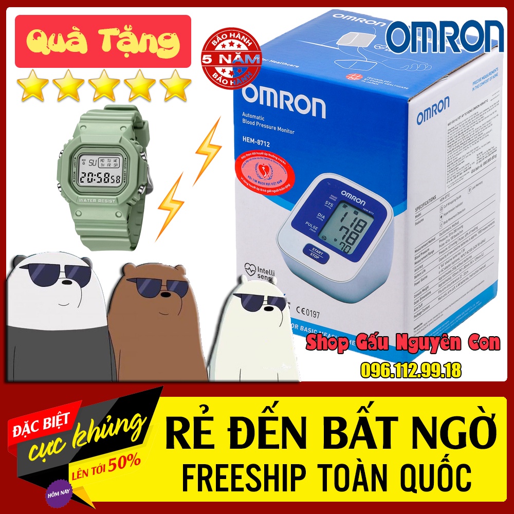 Máy Đo Huyết Áp Omron Hem 8712 + Tặng Adapter Trị Giá 200k