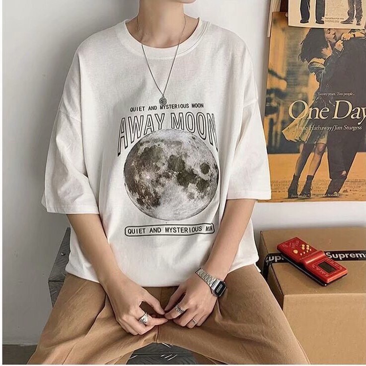 Áo Thun UNISEX MOON 2 Màu Trắng Đen | BigBuy360 - bigbuy360.vn