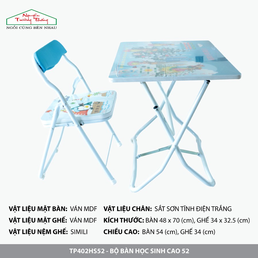 Bộ bàn học sinh gấp gọn kèm ghế  | Bộ bàn học sinh cao 52 - 46 | Nguyễn Trường Thắng Desk