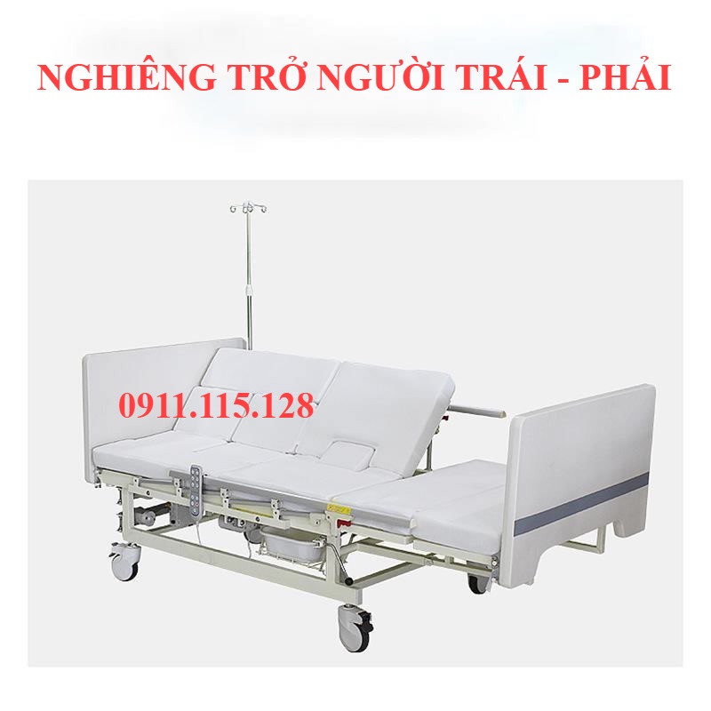 Giường Đa Chức Năng Có Bô Vệ Sinh - Chậu Gội Đầu Cho Bệnh Nhân Dùng Điều Khiển Điện