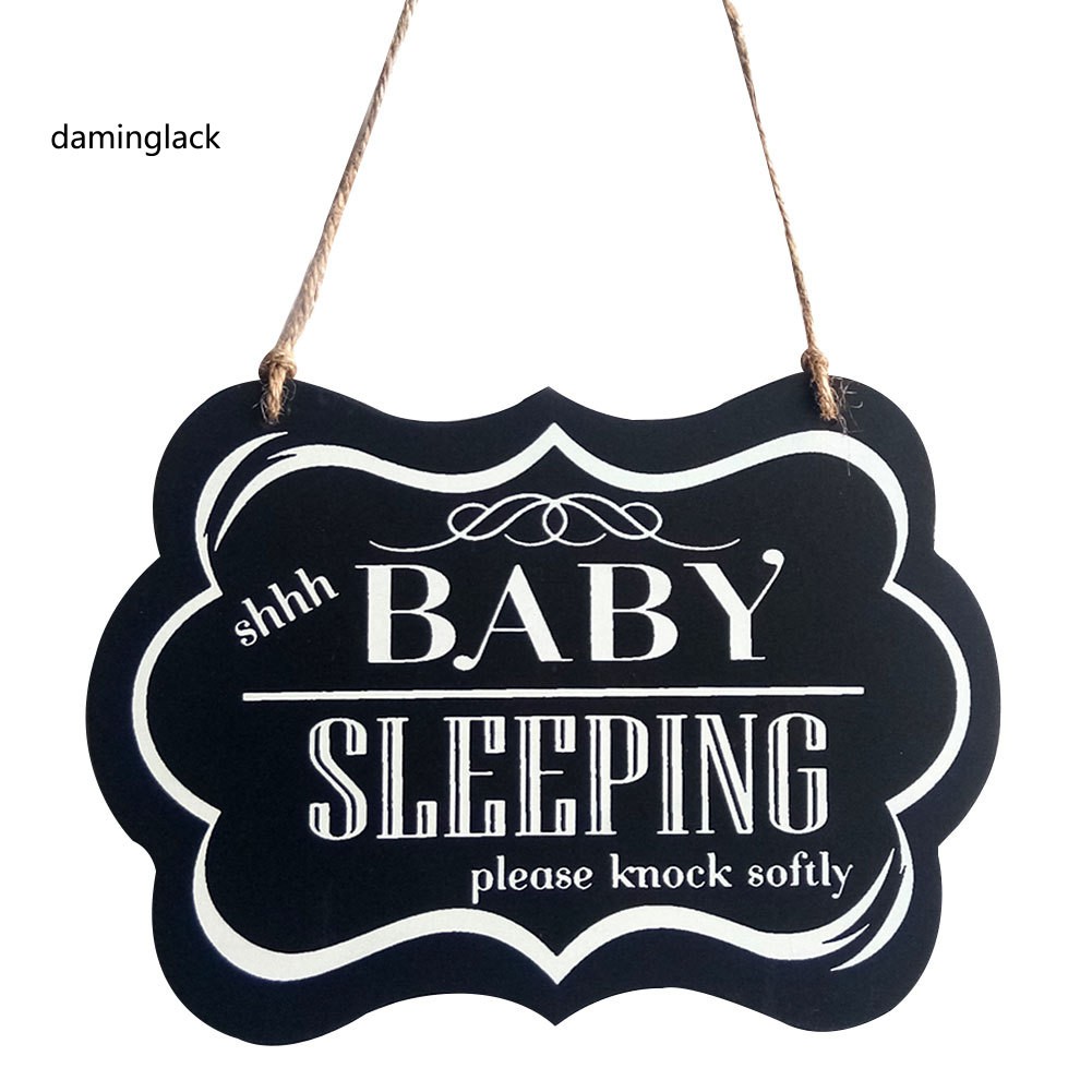 Bảng Gỗ Treo Cửa Phòng Ngủ Của Bé In Chữ Baby Sleeping Dễ Thương