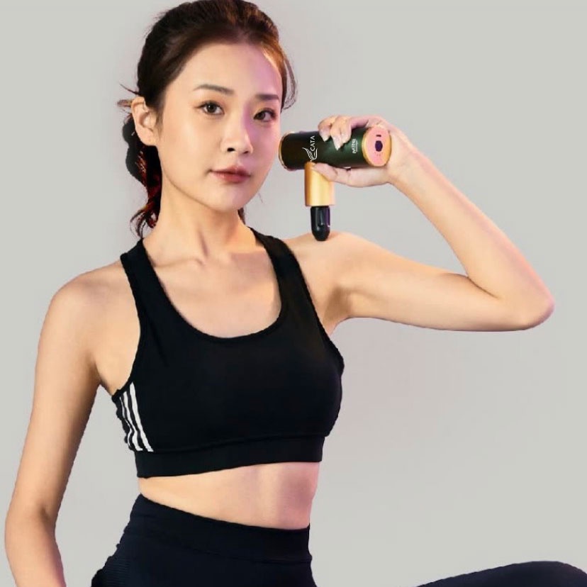 Súng massage cầm tay mini Cát Á LE10200-N, 4 mức độ rung, 5 đầu massage, nhỏ gọn thích hợp cho phái yếu - BH 12 tháng
