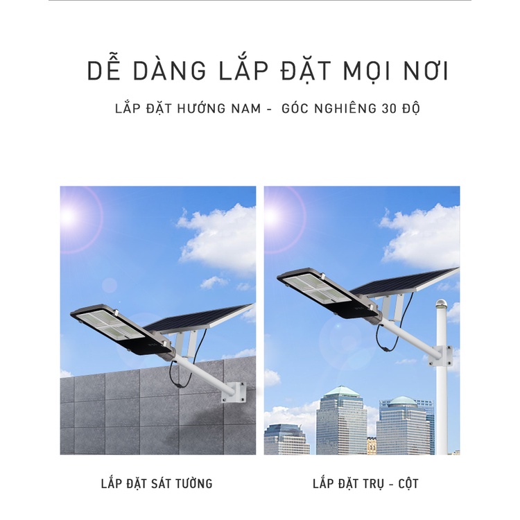 Đèn Đường Năng Lượng Mặt Trời KITAWA Solar Light 150W BC1150; Bảo Hành 2 Năm; Chống Nước IP65