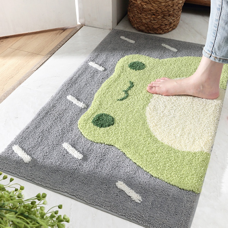 Thảm Chùi Chân Siêu Thấm Nước Cao Cấp Hình Ếch / Gấu Dễ Thương