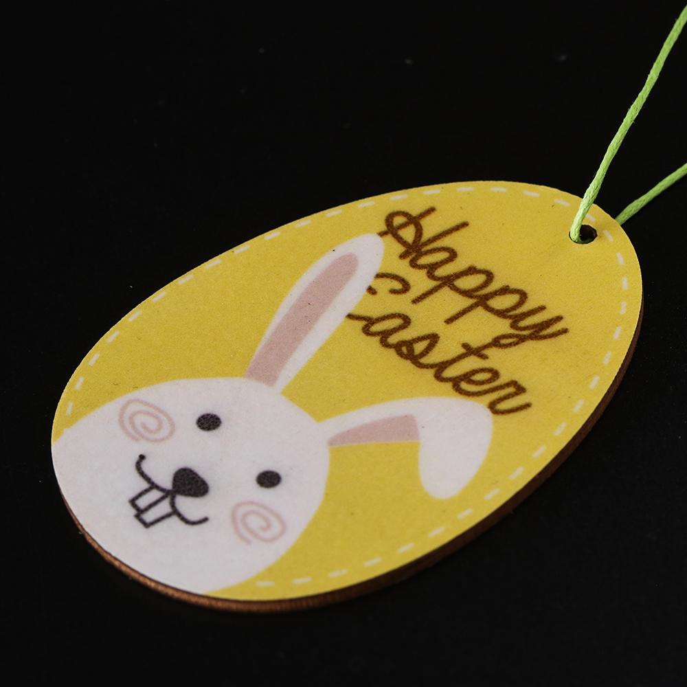 Phụ Kiện Treo Trang Trí Bằng Gỗ Hình Thỏ Phục Sinh Đáng Yêu