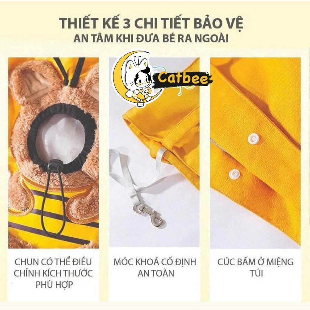 Túi vận chuyển chó mèo lộ đầu siêu sáng tạo và dễ thương, kiểu dáng tote chất vải cao cấp thoáng khí nhiều màu sắc
