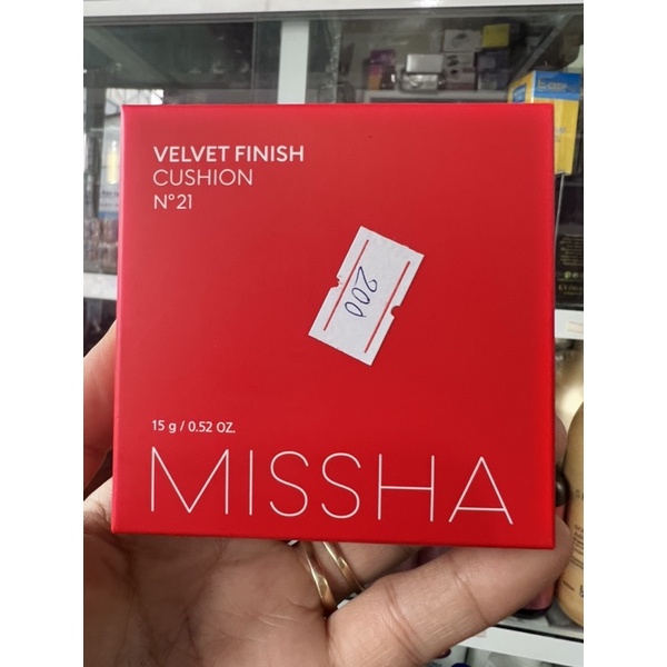 (chính hãng) phấn nước MISHA velvet finish  (cushion)màu đỏ 15 g siêu mịn - che khuyết điểm  tối đa chống nắng spf 50+++