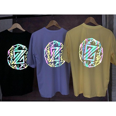 Áo phông quả cầu Z phản quangchất cotton mềm mịnform thụng tay lỡ dáng unisexáo nhóm lớp phản quang bạcphản quang 7m