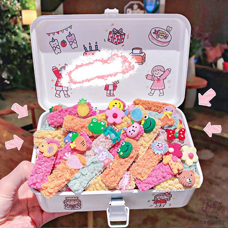 Bộ 5 Kẹp Tóc Kiểu Hoạt Hình Xinh Xắn Phong Cách Hàn Quốc Cho Bé Gái